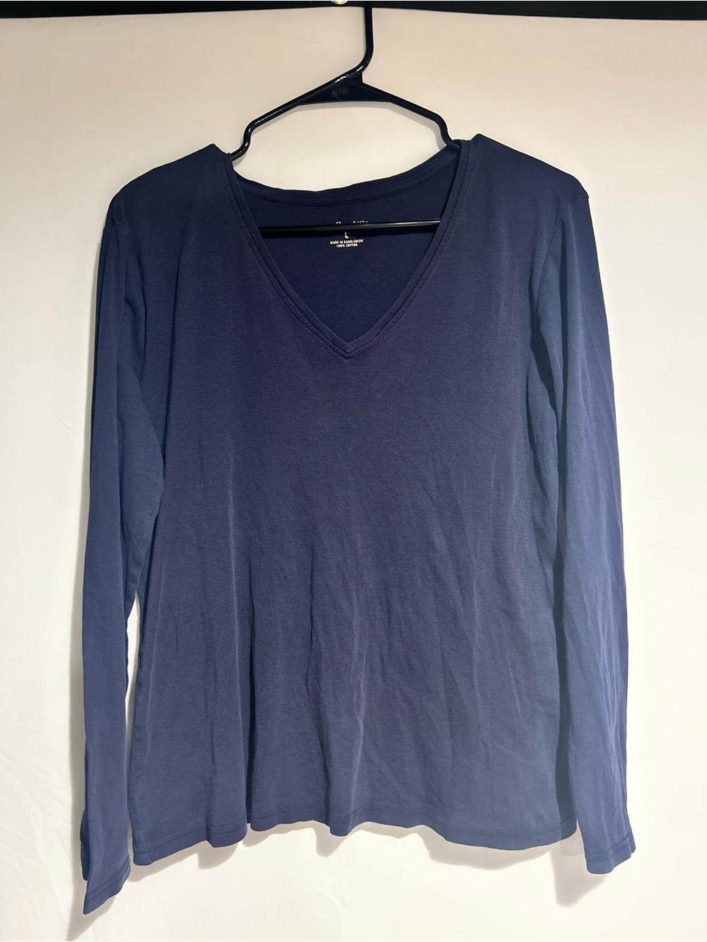 G.H. Bass & Co. Deep Navy V-Neck Long Sleeve Top